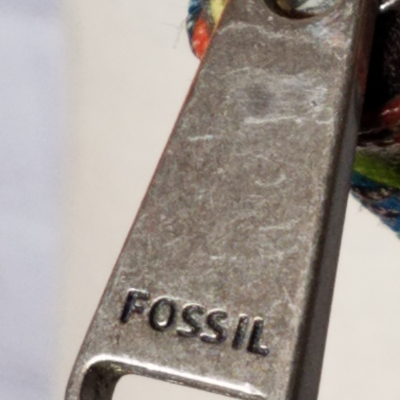 Fossil Key Per Crossbody Bag Coated Canvas Geometric Design Strap - Picture 5 of 11